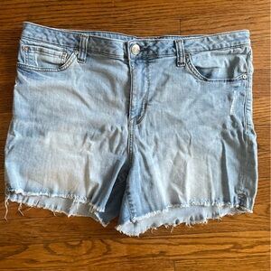 Seven7 Light Blue Distressed Denim Shorts